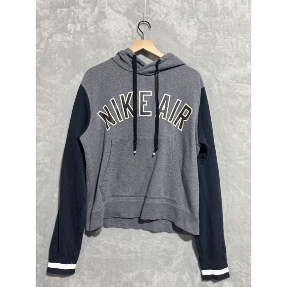 Nike Other - Nike Air Spellout Hoodie‎ Men's M Gray Colorblock Logo Hooded Drawstrings Y2K